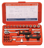 Genius Tools 28PC 1/4" Dr. Metric Hand Socket Set - EU-228M