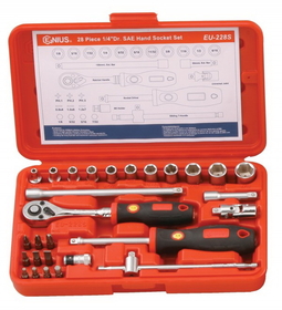 Genius Tools 28PC 1/4&quot; Dr. SAE Hand Socket Set - EU-228S