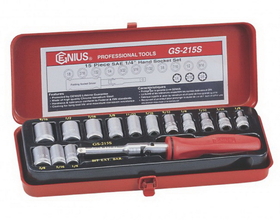 Genius Tools GS-215S 15PC 1/4" Dr. SAE Hand Socket Set