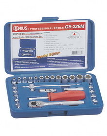 Genius Tools GS-229M 29PC 1/4" Dr. Metric Hand Socket Set
