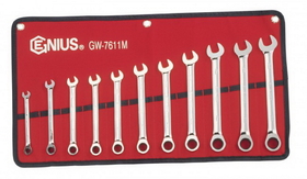Genius Tools GW-7611M 11PC Metric Combination Ratcheting Wrench Set