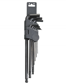 Genius Tools 9PC L-Shaped SAE Ball Hex Key Wrench Set - HK-009SB