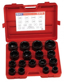 Genius Tools IS-817S 17PC 1" Dr. SAE Impact Socket Set (CR-Mo)