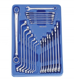 Genius Tools 24PC Metric Combination &amp; Offset Box End Wrench Set (Mirror Finish) - MS-024M