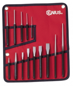 Genius Tools PC-514M 14PC Metric Punch &amp; Chisel Set