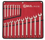 Genius Tools PR-017M 17PC Metric Combination Wrench Set (Mirror Finish)