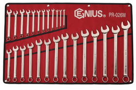 Genius Tools PR-026M 26PC Metric Combination Wrench Set (Mirror Finish)