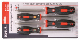 Genius Tools TR-504S 4PC Square Screwdriver Set