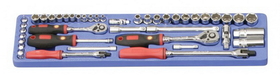 Genius Tools TS-3244 44PC 1/4" &amp; 3/8" Dr. Metric Hand Socket Set