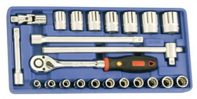 Genius Tools 23PC 1/2&quot; Dr. Metric Hand Socket Set - TW-423M