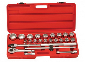 Genius Tools TW-625S 25PC 3/4" Dr. SAE Hand Socket Set (12-Point) (CR-Mo)