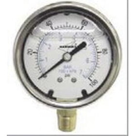 American Granby ILCG36025-4L Pressure Gauge, 0 to 30 Hg 1/4&quot; MIP ILCG Series Liquid Filled, AMGILCG360254L