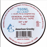 American Granby T60NL Electrical Tape, 7Mil Black 3/4" x 60', AMG