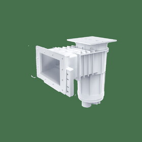Custom Molded Products 25160-011-100N Vinyl Liner Skimmer, Regular Mouth, Square Cover, Dual Port, Gray