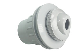 CMP 25523-500-200 Cmp Fiberglass Inlet Fitting 1 &quot; S X 2&quot; Spig With Eyeball - White