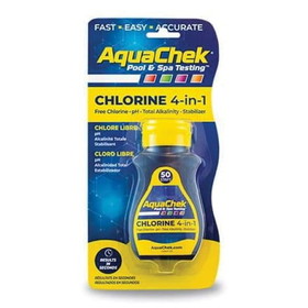 AquaChek 511242A Aquachek Yellow Chlorine 4-In-1 Test Strips, 50 Strips