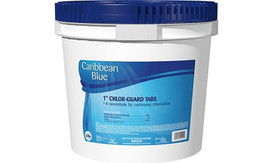 Caribbean Blue C002339-CS74C1 1&quot; Chlor-Guard Tabs, 10 lb Pail, 4/Case