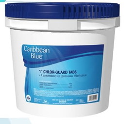 Caribbean Blue C002339-PL25 1&quot; Chlor-Guard Tabs, 25 lb Pail