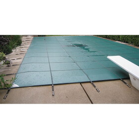 HPI DGSAMD16325 Aquamaster 16&#039; x 32&#039; Solid Safety Cover w/ Drain, Green