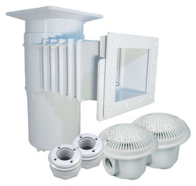 Hayward SP10841OMTE Auto-Skim Series Vinyl Inground Builders Pack (1 Fip) - White Includes: 1 Skimmer (Square Cover 8 Throat), 2 Main Drains (Sp1048), And 2 Inlets (Sp1408)