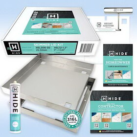 Hide Skimmer Lids  Hide 12" Skimmer Lid, 3/8" - 1/2" Material, 11-3/4" Square Inlay Lid, Concrete , HSL12-0.4
