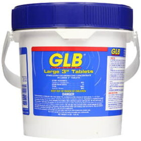 GLB 71230A Large 3&quot; Chlorine Tablets, 8 lb Pail, 4/Case