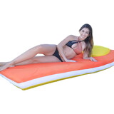 Main Access 305610 3' X 6' Oversized Floatingmatress. (Tango-Lemon) Orange/Yellow Float W/ White Band And Built-In Pillows