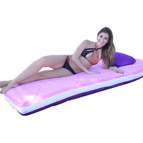 Main Access 305620 3' X 6' Oversized Floatingmatress. (Bubble-Jelly) Pink/Purple Float W/ White Band And Built-In Pillows