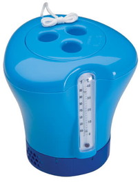 Ocean Blue 160015 Floating Chlorinator Thermo Thermometer Combo Floating Chlorinator &amp; Thermometer Combo