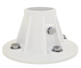 Perma-Cast PF25A 5&quot; Slide Deck Flange 1.90&quot; Tube with Hardware White Plastic