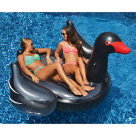 Swimline 90628 Black Giant Swan Ride-On Pool Float