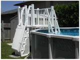 VinylWorks Canada SD-T Vinyl Works 5' x 5' Resin Pool Deck Kit for A/G Pools w/ Steps
