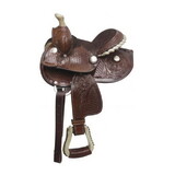 Double T Saddlery 02867 Fully Tooled Pony Saddle - 7 Inch