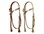 Showman Leather silver 'V' brow headstall with reins, Medium