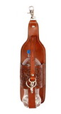 Showman 101BH Acorn tooled leather bottle holder with scissor snap attachment