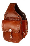 Showman 101SB Acorn tooled leather saddle bag