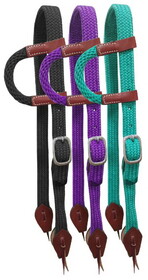 Showman 14337 Nylon One Ear Headstall with leather accents