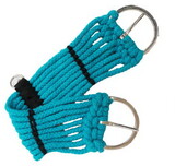 14458 Pony / Mini 9 strand western teal rope girth with center D rings