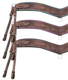 Showman 14633 Medium leather tripping collar with rawhide wrapped edge