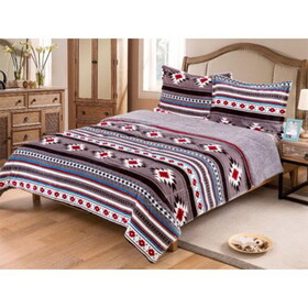 17426K King Size 3 Pc Borrego Comforter Set with Southwest Design