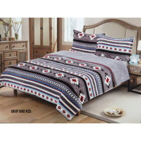 17426 Queen Size 3 pc Borrego comforter set with southwest design