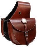 Showman 174997 top grain leather saddle bag with single buckle closure