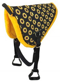 Showman 177231 Sunflower design bareback saddle pad with kodel fleece bottom