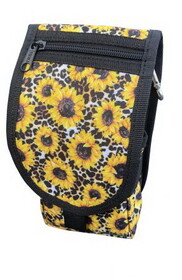 Showman 177756 Sunflower and cheetah print codura cell phone/accessory case