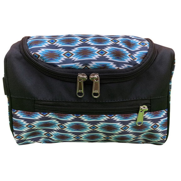 Showman Gray Aztec Print Saddle Pouch - Insulated Nylon Pommel Bag