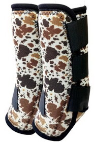 Showman 178583 Cow Print Elite Equine Sport Medicine Boot *Sold in Pairs*