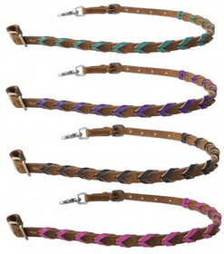 Showman 19677 Argentina Cow Leather wither strap with Color Braided leather accent