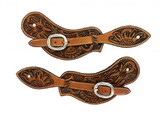 Showman 202547 Men's Leather floral stamp Spur Straps