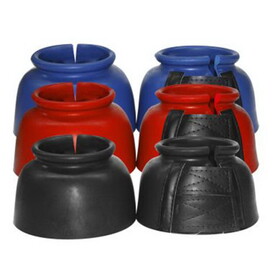 Showman 24277 Rubber Bell Boots with Double Velcro Closure