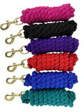 24813 8' Braided Cotton Lead Rope with Brass Plated Snap